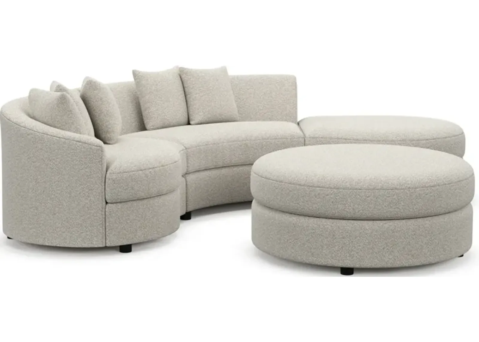 Allegra Foam Comfort 3-Piece Sectional with Right-Facing Chaise and Ottoman - Muse Stone