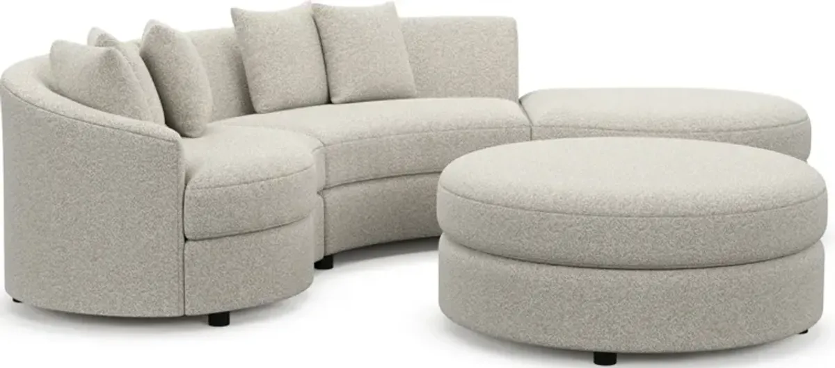 Allegra Foam Comfort 3-Piece Sectional with Right-Facing Chaise and Ottoman - Muse Stone