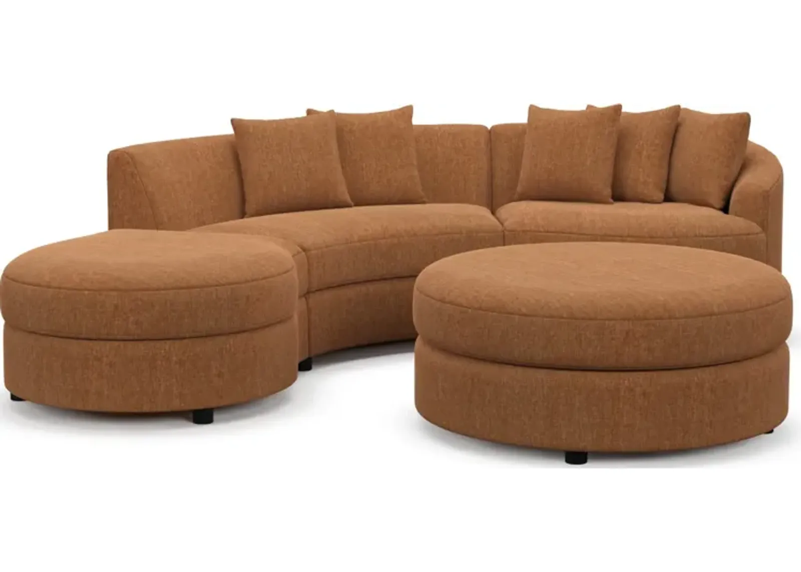 Allegra Foam Comfort 3-Piece Sectional with Left-Facing Chaise and Ottoman - Contessa Ginger