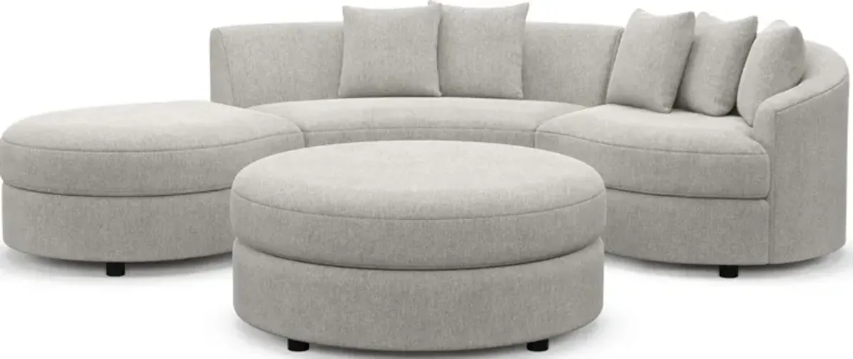 Allegra Foam Comfort 3-Piece Sectional with Left-Facing Chaise and Ottoman - Burmese Granite