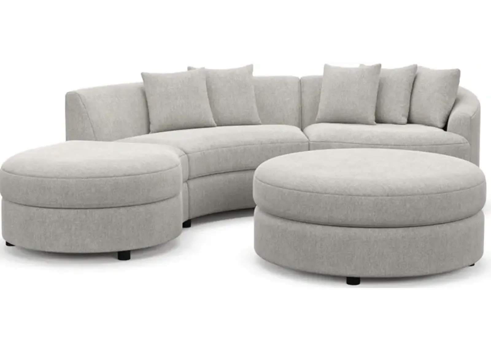 Allegra Foam Comfort 3-Piece Sectional with Left-Facing Chaise and Ottoman - Burmese Granite