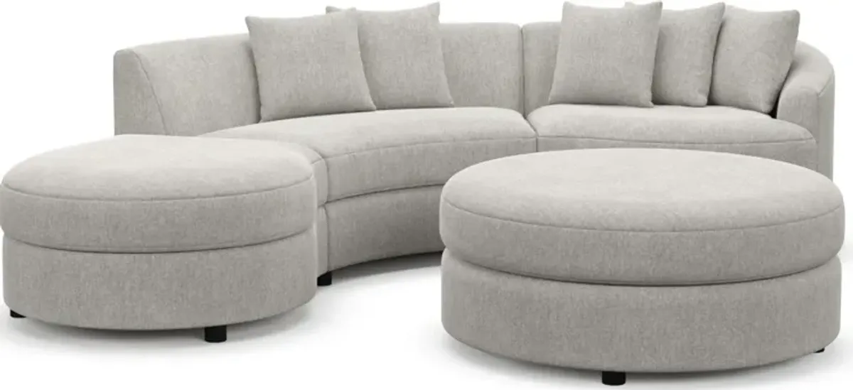 Allegra Foam Comfort 3-Piece Sectional with Left-Facing Chaise and Ottoman - Burmese Granite