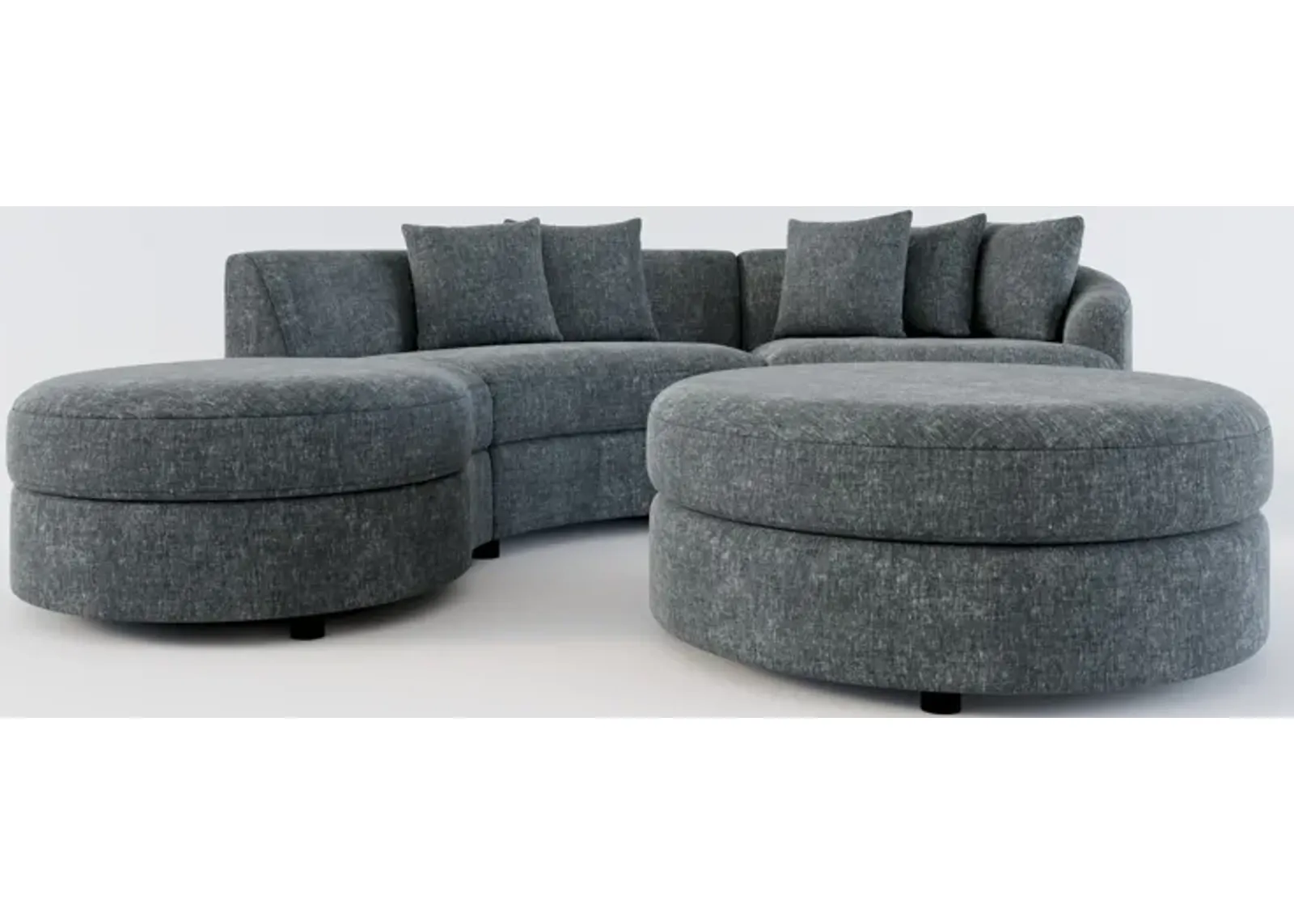 Allegra Foam Comfort 3-Piece Sectional with Left-Facing Chaise and Ottoman - Contessa Shadow