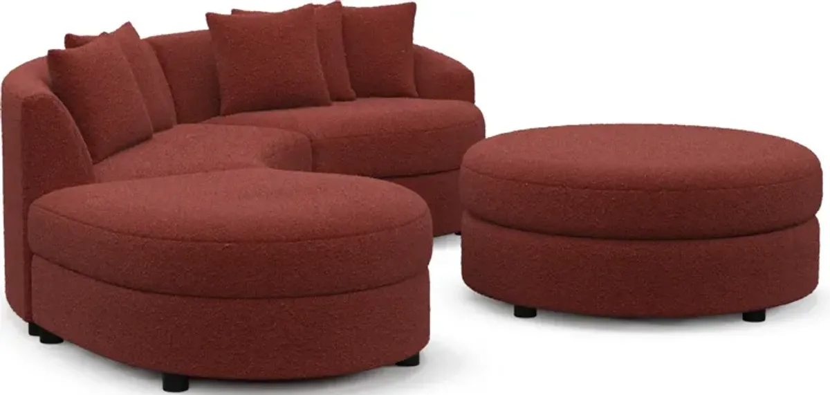 Allegra Foam Comfort 3-Piece Sectional with Left-Facing Chaise and Ottoman - Bloke Brick