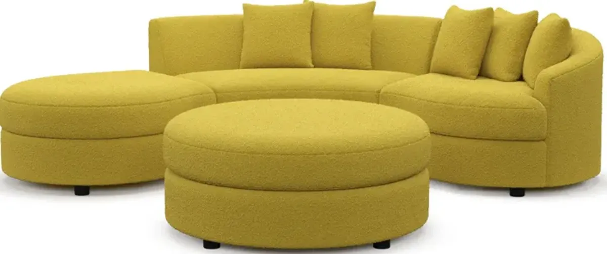 Allegra Foam Comfort 3-Piece Sectional with Left-Facing Chaise and Ottoman - Bloke Goldenrod