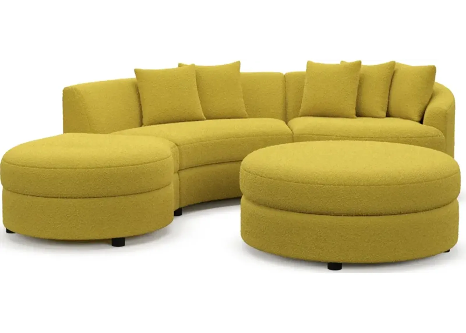 Allegra Foam Comfort 3-Piece Sectional with Left-Facing Chaise and Ottoman - Bloke Goldenrod