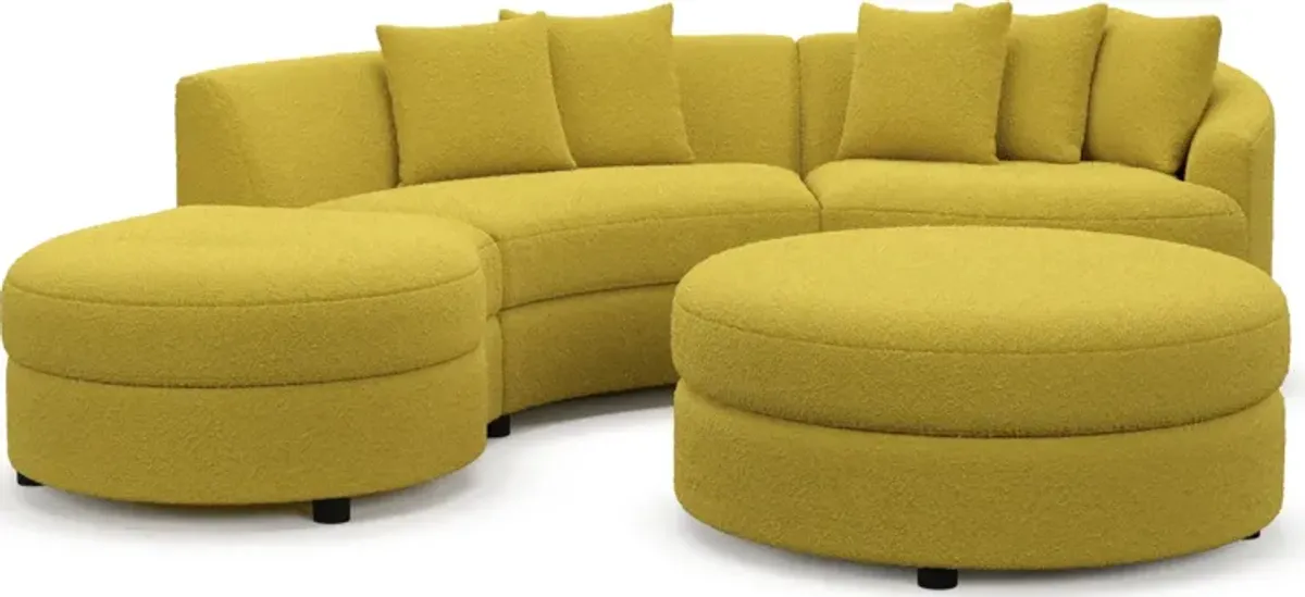 Allegra Foam Comfort 3-Piece Sectional with Left-Facing Chaise and Ottoman - Bloke Goldenrod