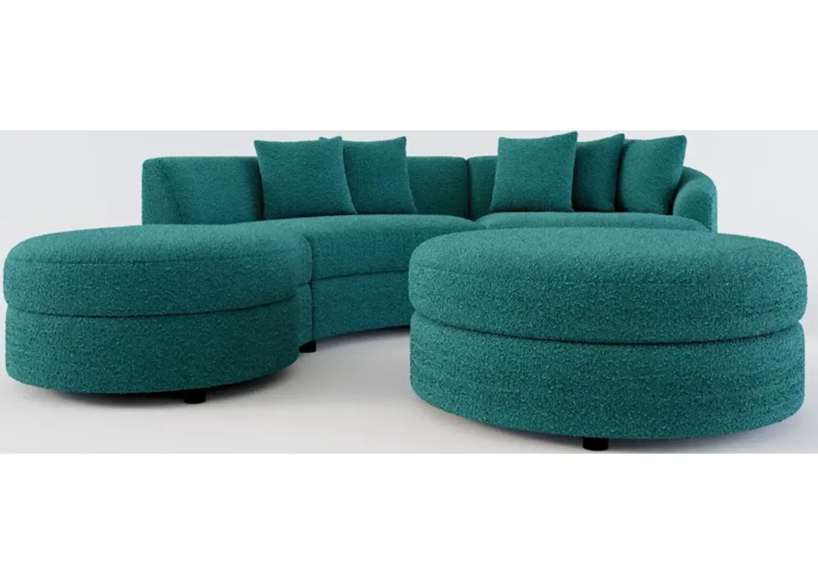 Allegra Foam Comfort 3-Piece Sectional with Left-Facing Chaise and Ottoman - Bloke Peacock