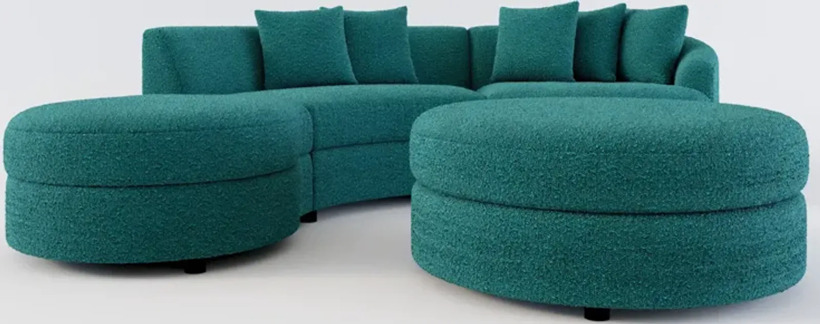 Allegra Foam Comfort 3-Piece Sectional with Left-Facing Chaise and Ottoman - Bloke Peacock