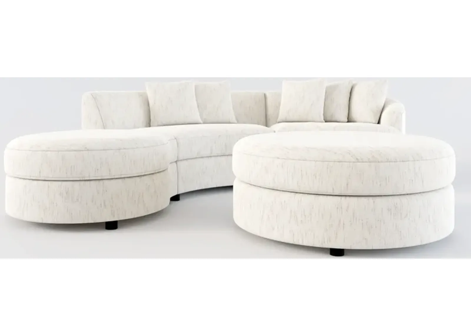 Allegra Foam Comfort 3-Piece Sectional with Left-Facing Chaise and Ottoman - P.T. Cream