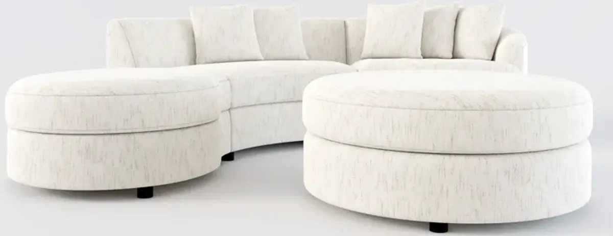 Allegra Foam Comfort 3-Piece Sectional with Left-Facing Chaise and Ottoman - P.T. Cream