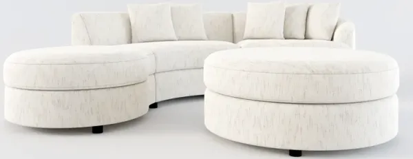 Allegra Foam Comfort 3-Piece Sectional with Left-Facing Chaise and Ottoman - P.T. Cream