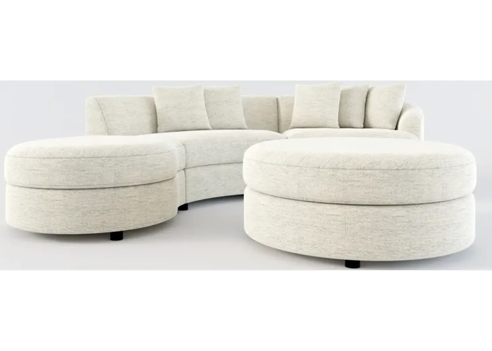 Allegra Foam Comfort 3-Piece Sectional with Left-Facing Chaise and Ottoman - Merino Chalk