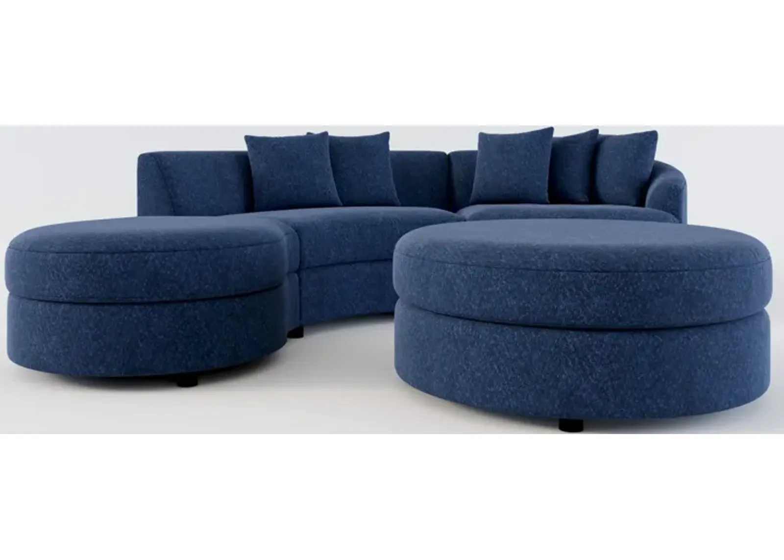 Allegra Foam Comfort 3-Piece Sectional with Left-Facing Chaise and Ottoman - Oslo Navy