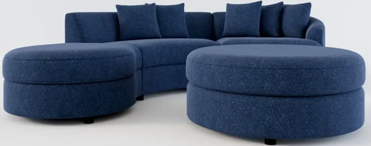 Allegra Foam Comfort 3-Piece Sectional with Left-Facing Chaise and Ottoman - Oslo Navy