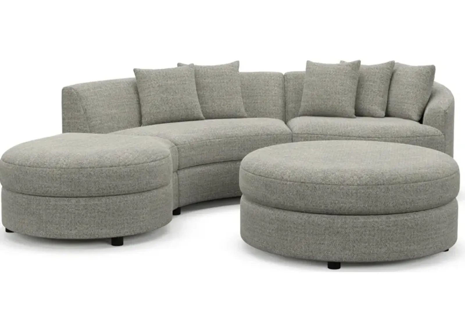 Allegra Foam Comfort 3-Piece Sectional with Left-Facing Chaise and Ottoman - Pandora Pepper