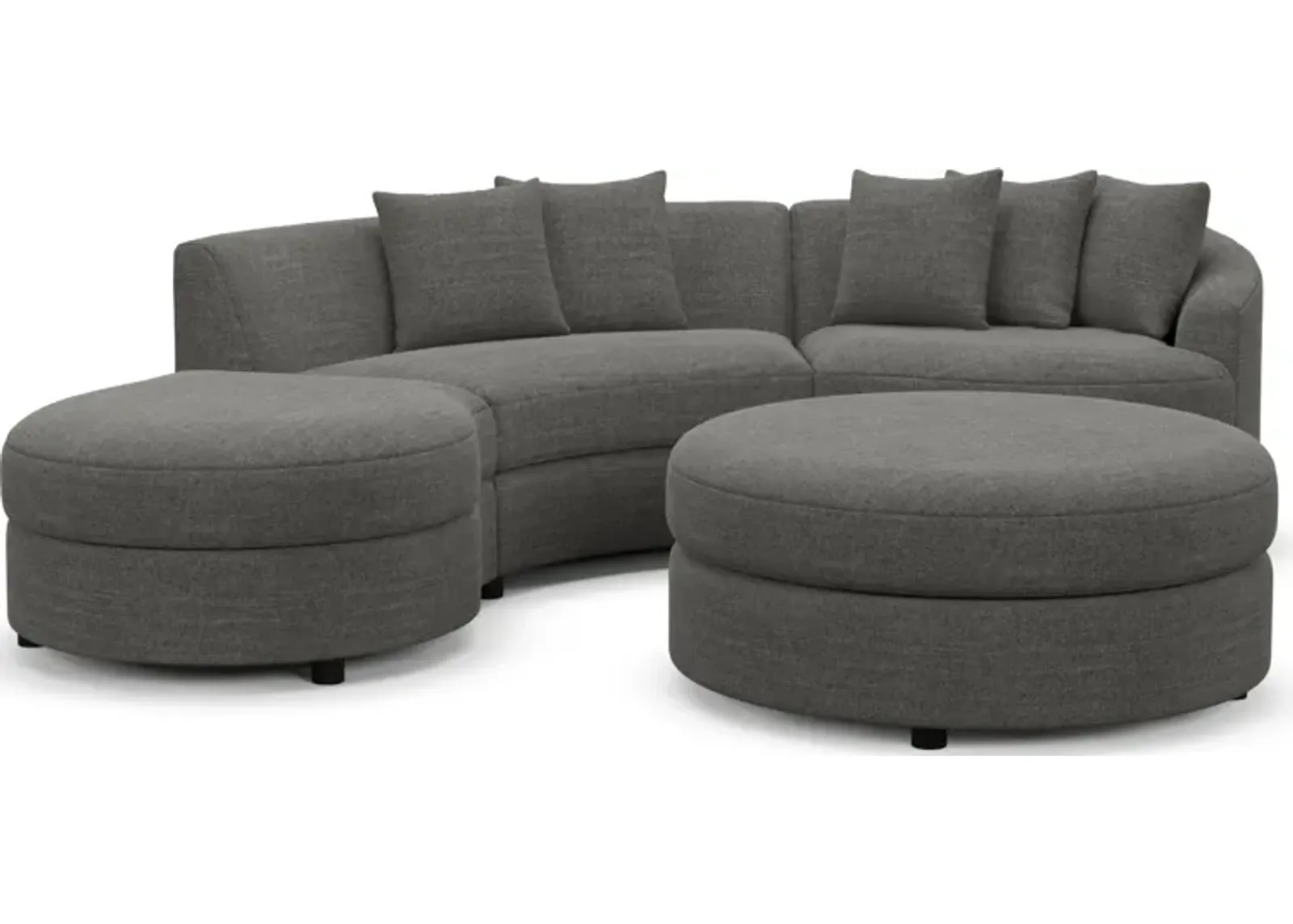 Allegra Foam Comfort 3-Piece Sectional with Left-Facing Chaise and Ottoman - Curious Charcoal