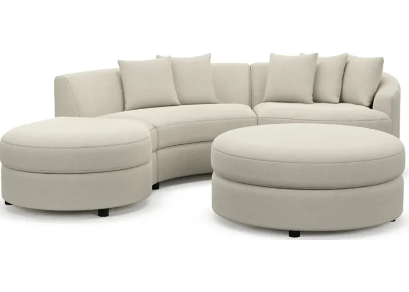 Allegra Foam Comfort 3-Piece Sectional with Left-Facing Chaise and Ottoman - Curious Pearl