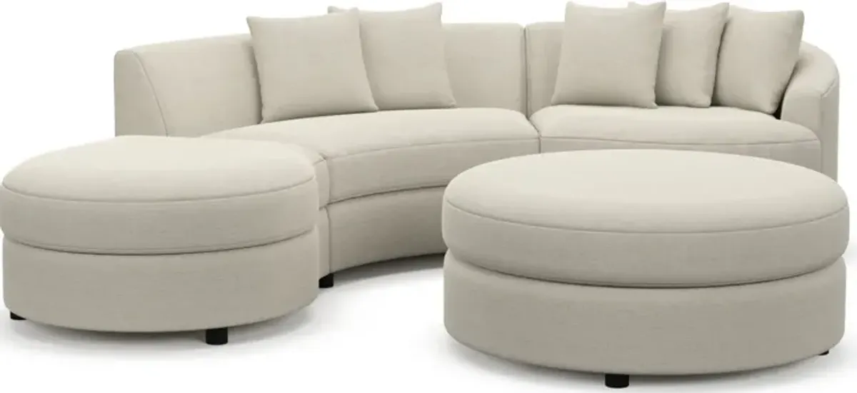 Allegra Foam Comfort 3-Piece Sectional with Left-Facing Chaise and Ottoman - Curious Pearl