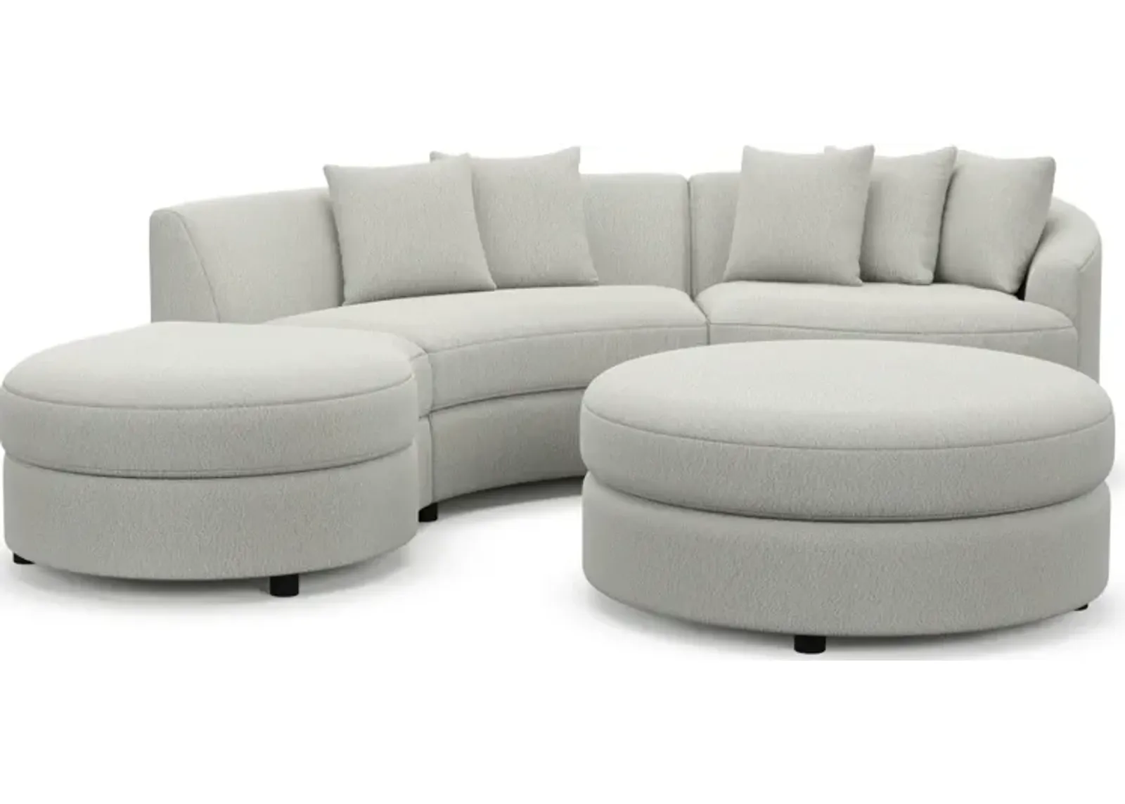 Allegra Foam Comfort 3-Piece Sectional with Left-Facing Chaise and Ottoman - Oslo Snow