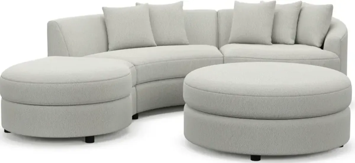 Allegra Foam Comfort 3-Piece Sectional with Left-Facing Chaise and Ottoman - Oslo Snow