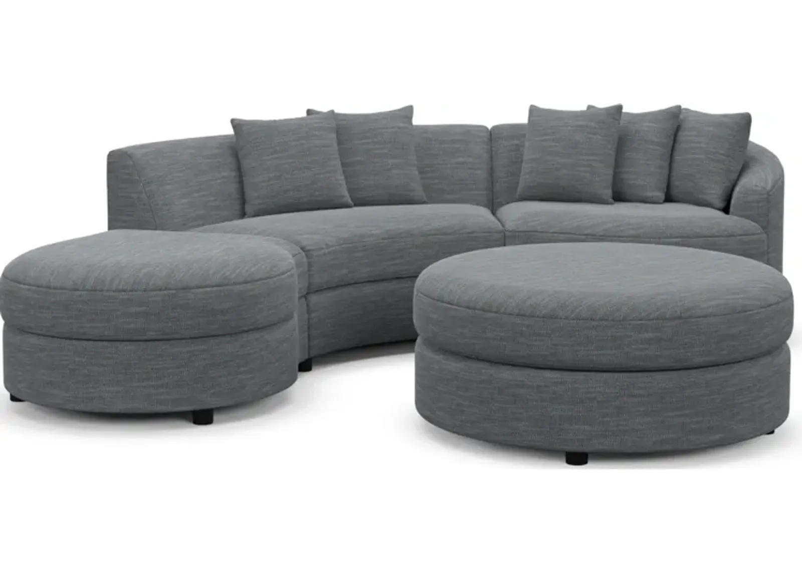 Allegra Foam Comfort 3-Piece Sectional with Left-Facing Chaise and Ottoman - Dudley Indigo