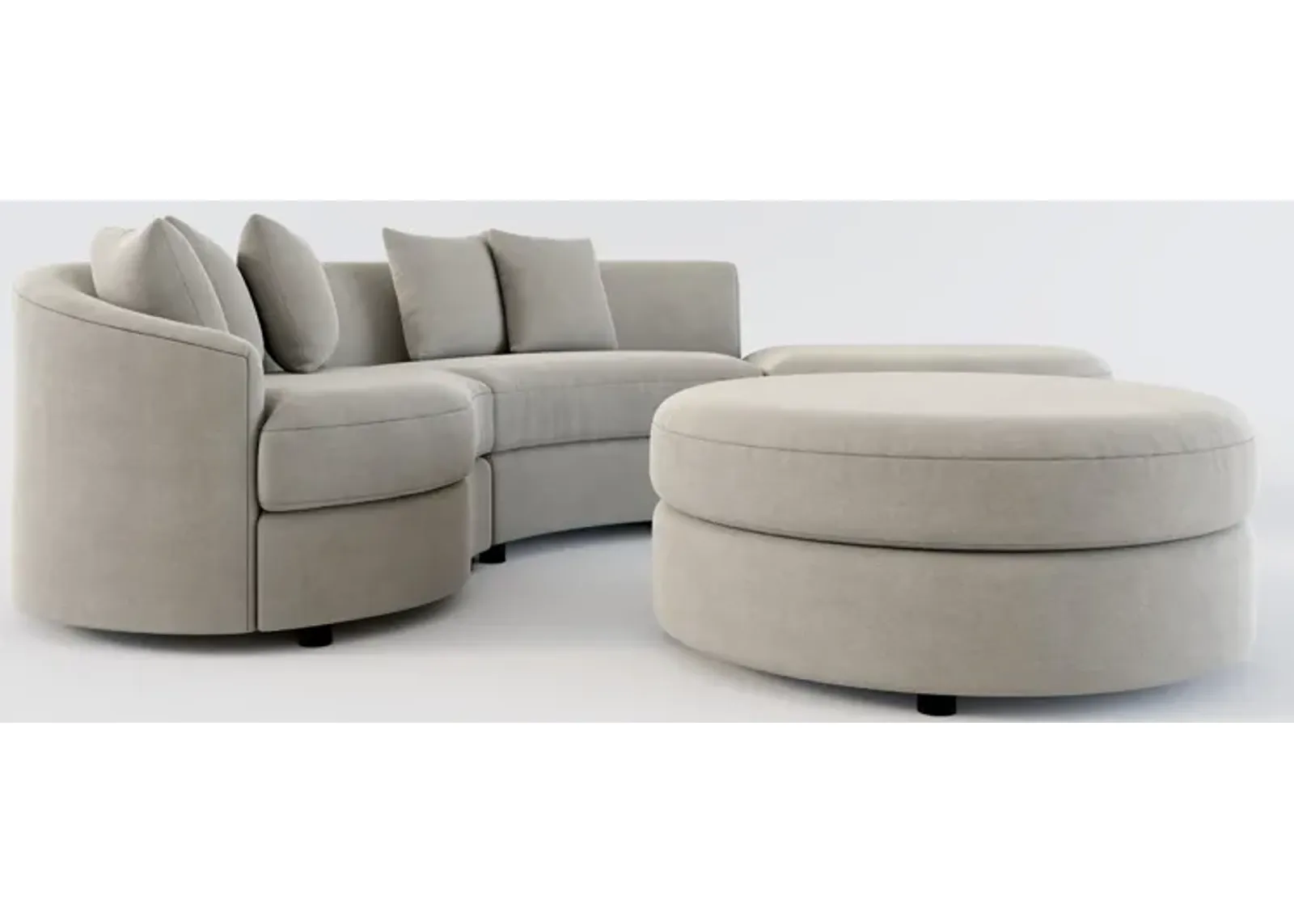 Allegra Foam Comfort 3-Piece Sectional with Left-Facing Chaise and Ottoman - Abington Fog