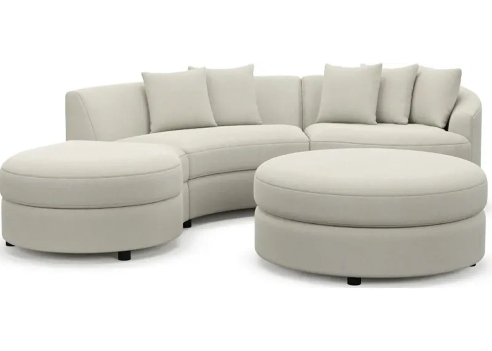 Allegra Foam Comfort 3-Piece Sectional with Left-Facing Chaise and Ottoman - Anders Ivory