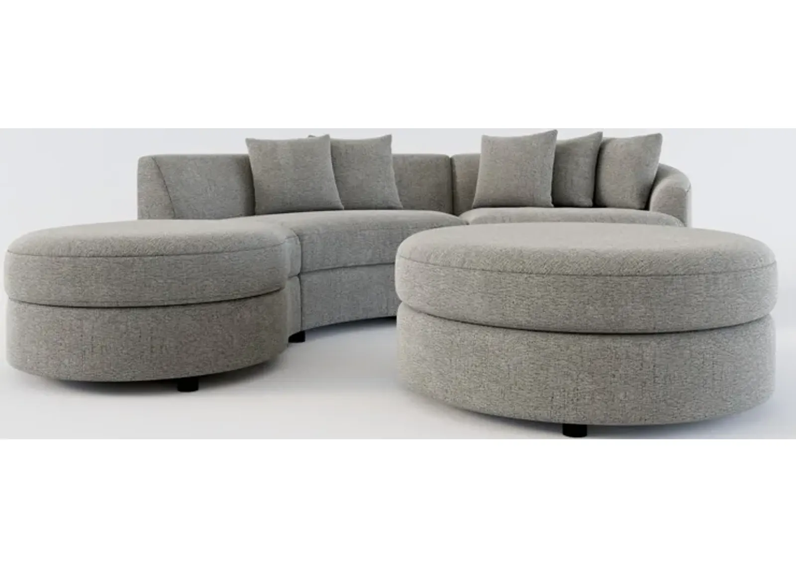 Allegra Foam Comfort 3-Piece Sectional with Left-Facing Chaise and Ottoman - Living Large Charcoal