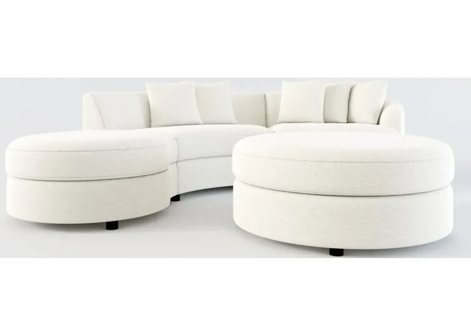 Allegra Foam Comfort 3-Piece Sectional with Left-Facing Chaise and Ottoman - Living Large White