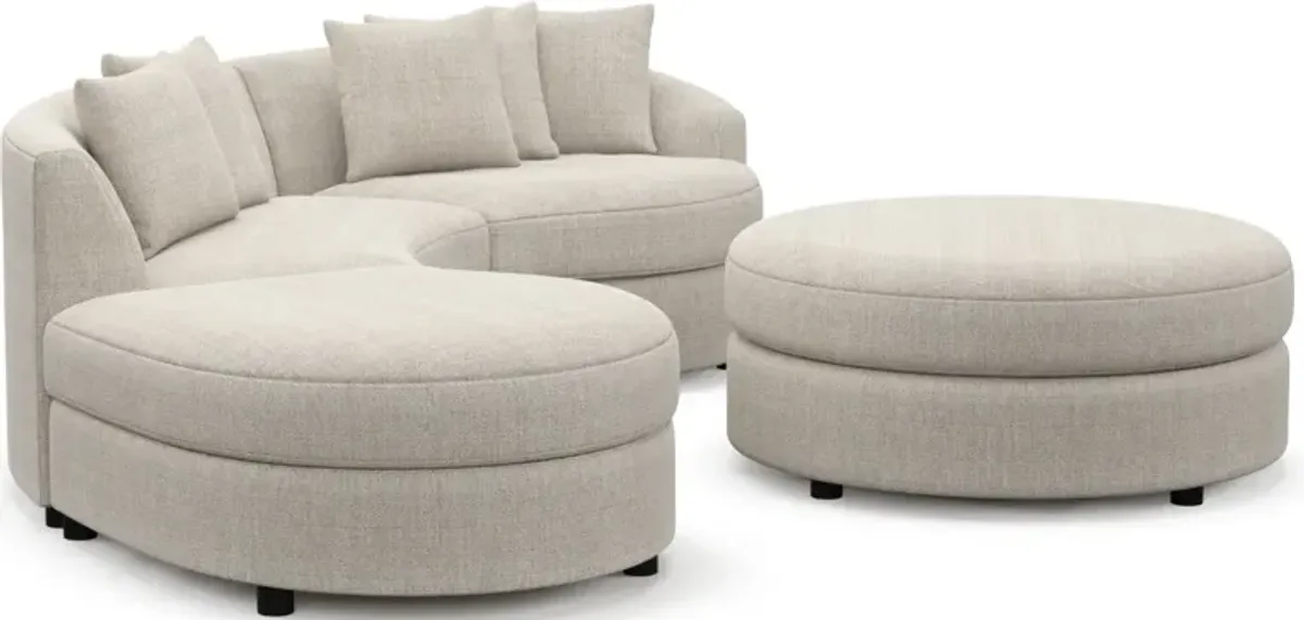 Allegra Foam Comfort 3-Piece Sectional with Left-Facing Chaise and Ottoman - Mason Porcelain