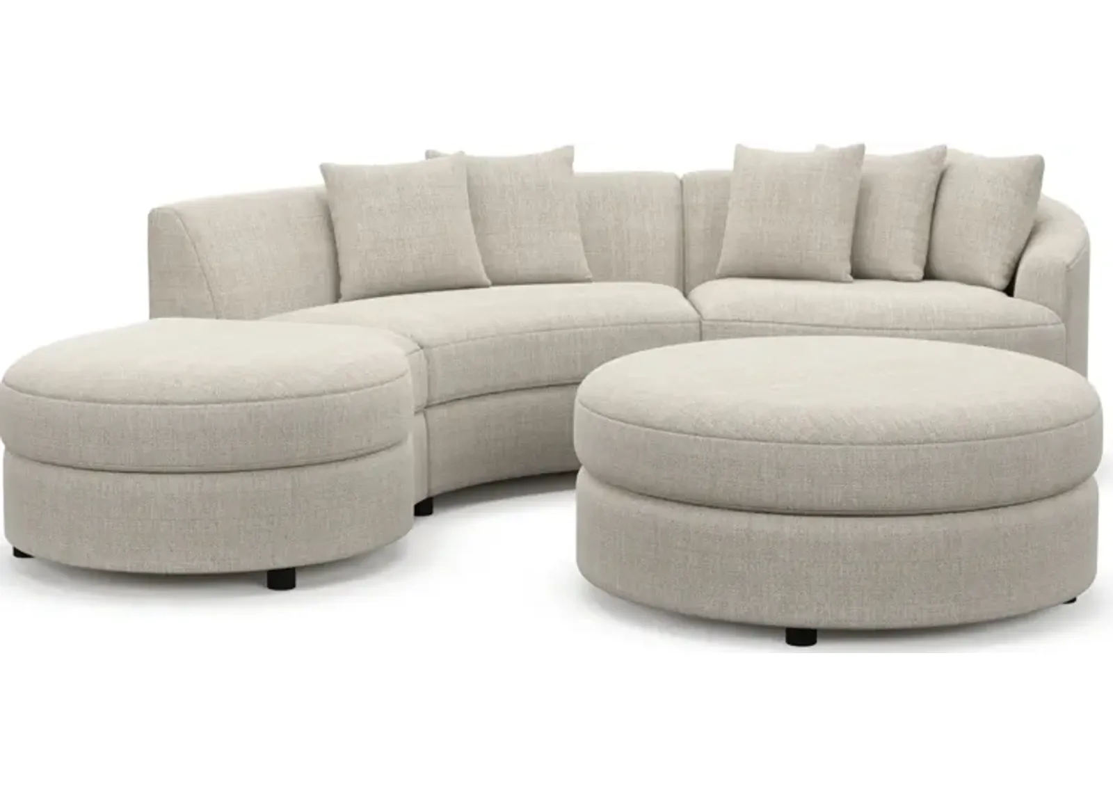 Allegra Foam Comfort 3-Piece Sectional with Left-Facing Chaise and Ottoman - Mason Porcelain