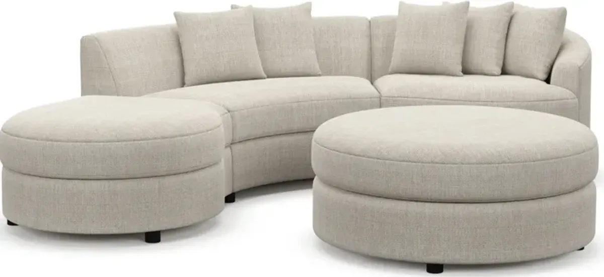 Allegra Foam Comfort 3-Piece Sectional with Left-Facing Chaise and Ottoman - Mason Porcelain