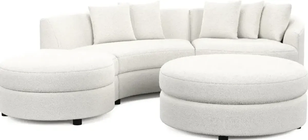 Allegra Foam Comfort 3-Piece Sectional with Left-Facing Chaise and Ottoman - Bloke Snow