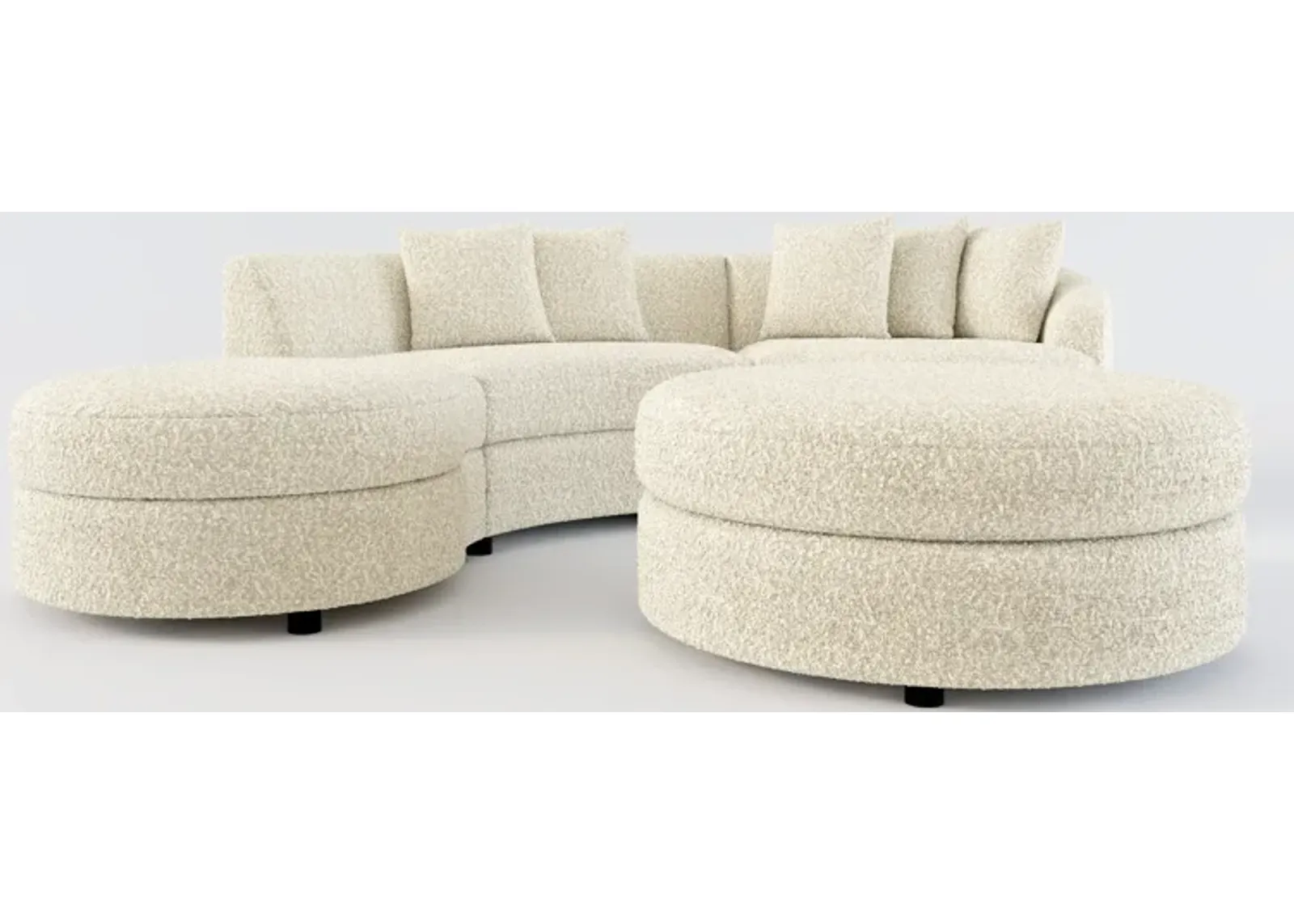 Allegra Foam Comfort 3-Piece Sectional with Left-Facing Chaise and Ottoman - Bloke Cotton