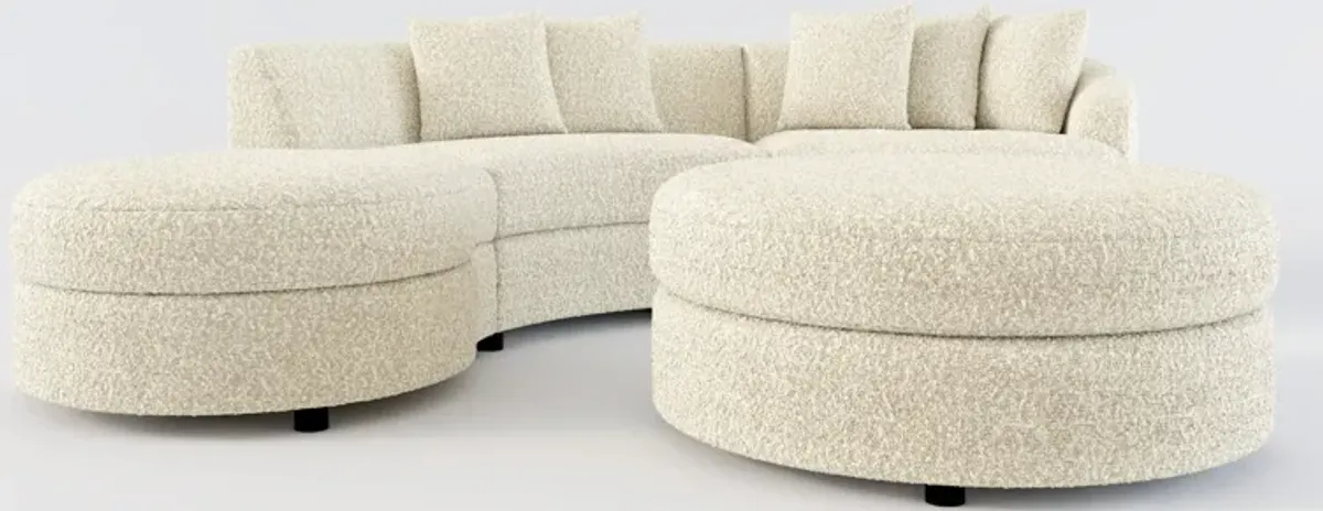 Allegra Foam Comfort 3-Piece Sectional with Left-Facing Chaise and Ottoman - Bloke Cotton