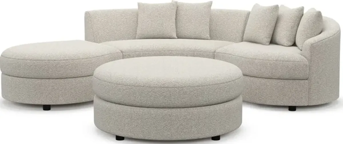 Allegra Foam Comfort 3-Piece Sectional with Left-Facing Chaise and Ottoman - Muse Stone