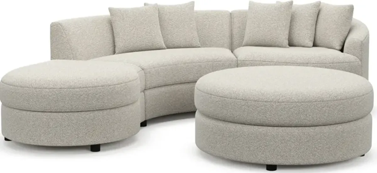 Allegra Foam Comfort 3-Piece Sectional with Left-Facing Chaise and Ottoman - Muse Stone