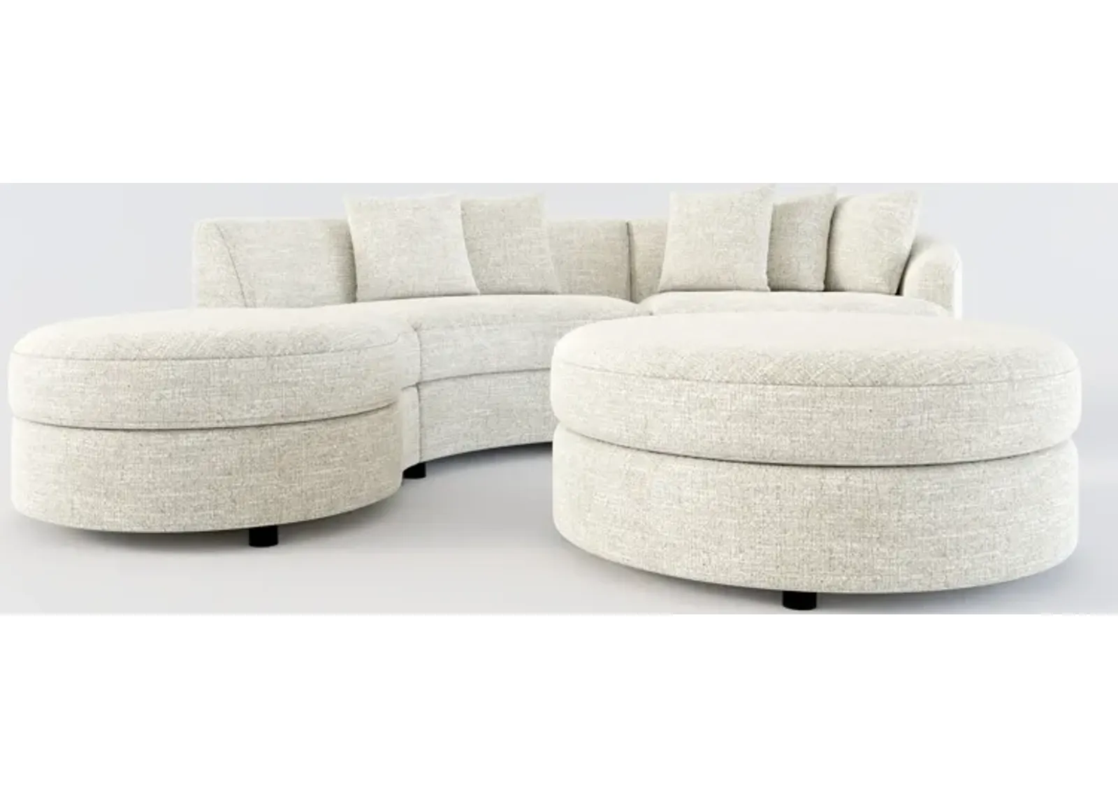 Allegra Foam Comfort 3-Piece Sectional with Left-Facing Chaise and Ottoman - M Ivory