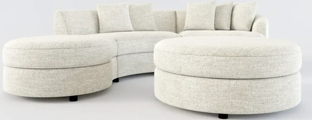 Allegra Foam Comfort 3-Piece Sectional with Left-Facing Chaise and Ottoman - M Ivory