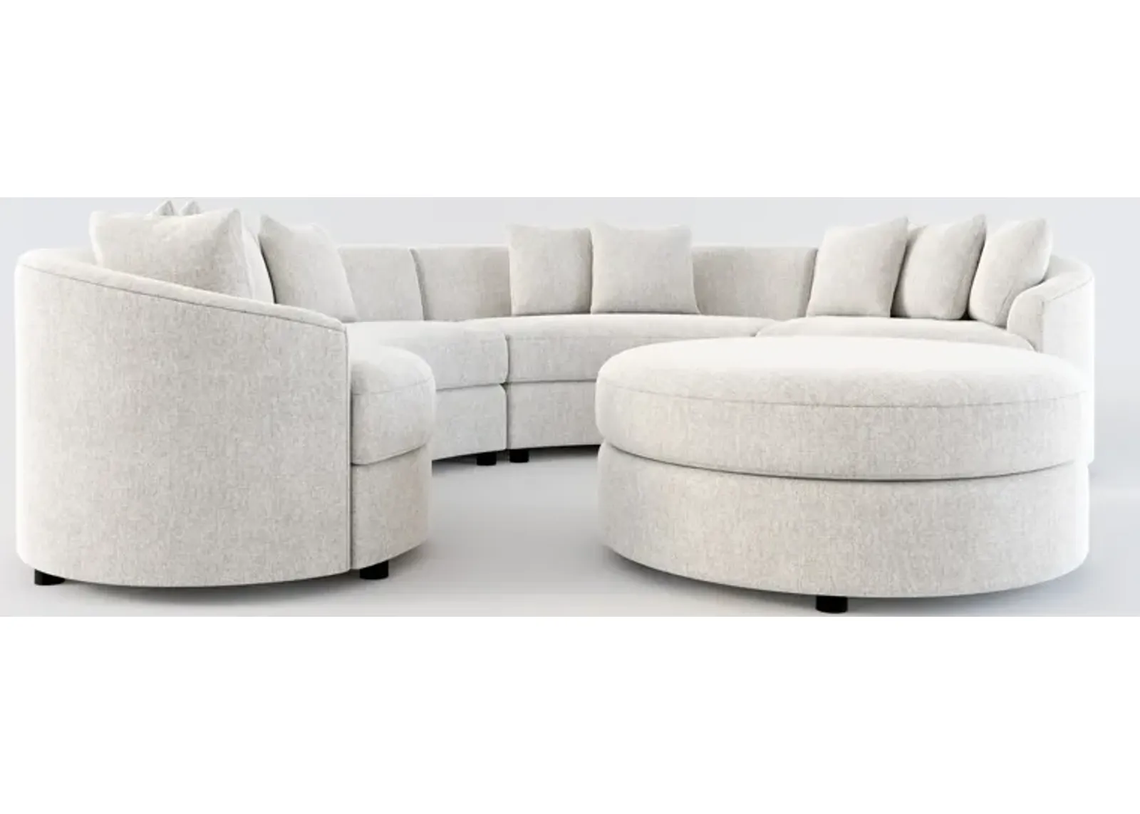 Allegra Foam Comfort 4-Piece Sectional and Ottoman - Burmese Granite