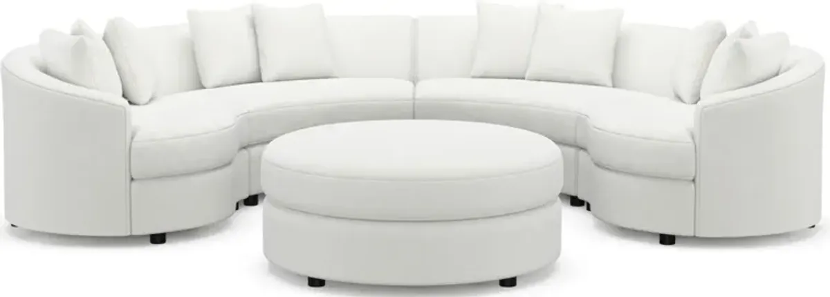 Allegra Foam Comfort 4-Piece Sectional and Ottoman - Contessa Vanilla