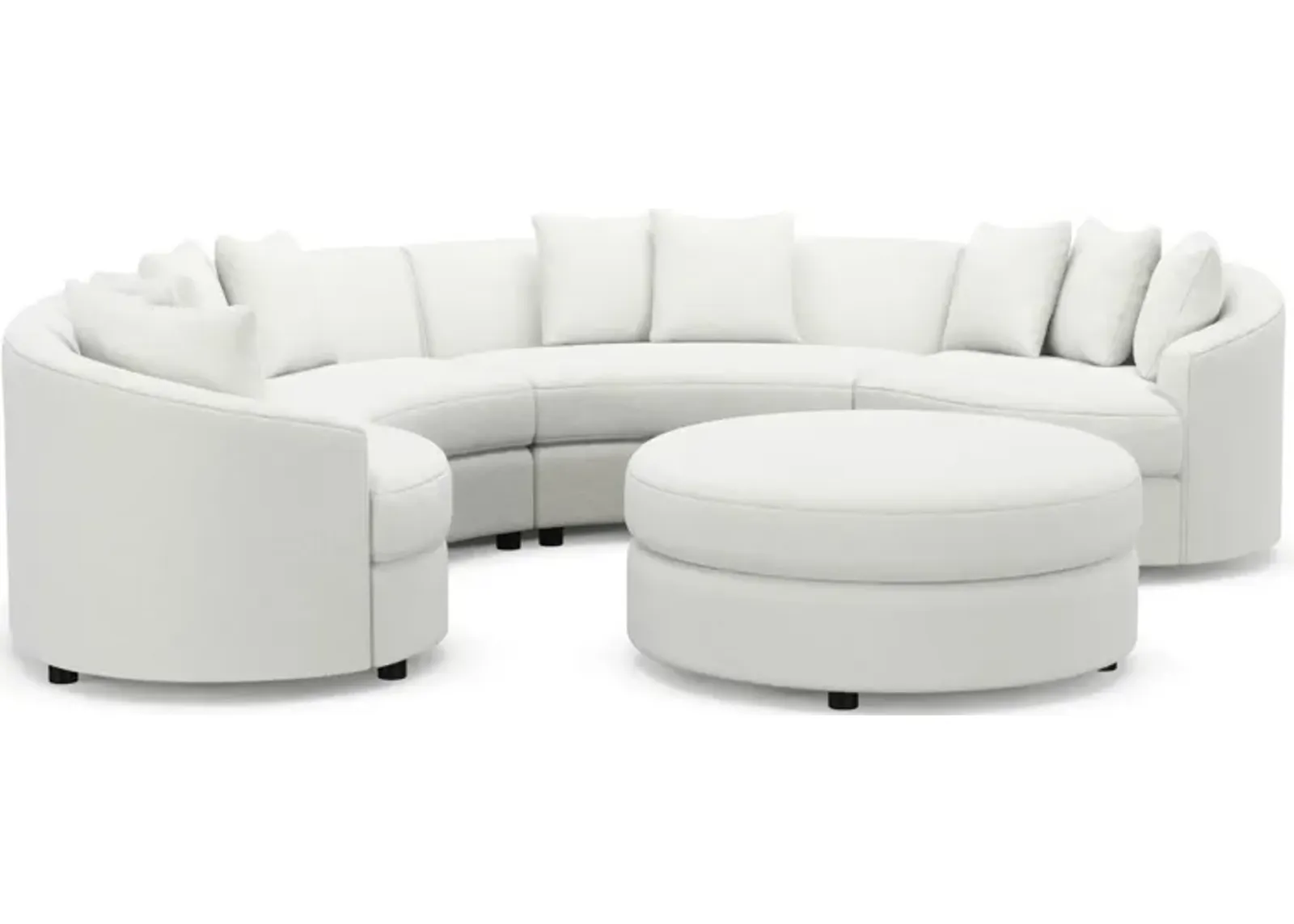 Allegra Foam Comfort 4-Piece Sectional and Ottoman - Contessa Vanilla