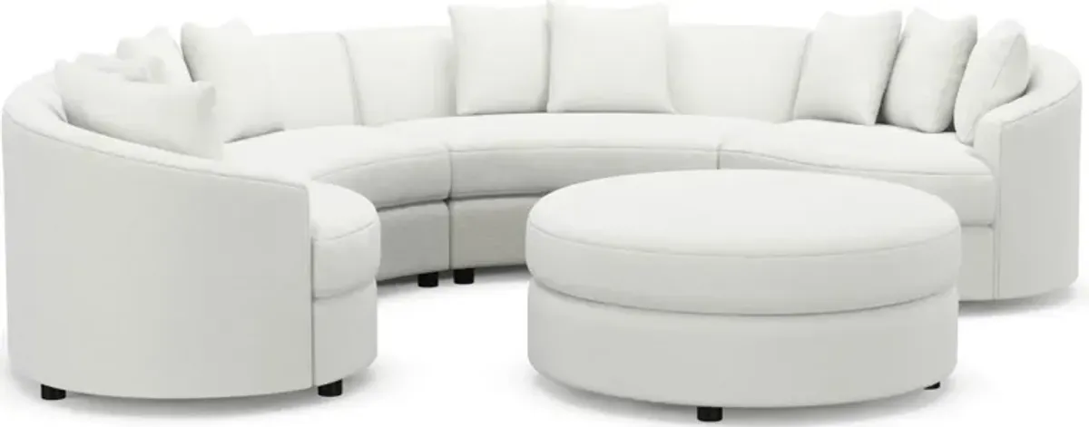 Allegra Foam Comfort 4-Piece Sectional and Ottoman - Contessa Vanilla