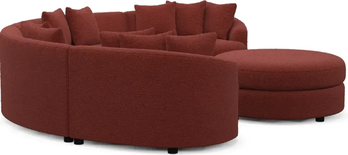 Allegra Foam Comfort 4-Piece Sectional and Ottoman - Bloke Brick