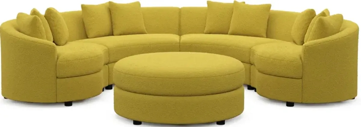 Allegra Foam Comfort 4-Piece Sectional and Ottoman - Bloke Goldenrod