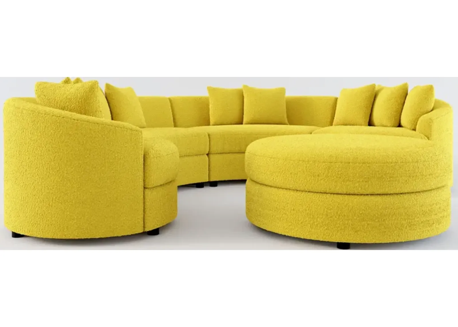 Allegra Foam Comfort 4-Piece Sectional and Ottoman - Bloke Goldenrod