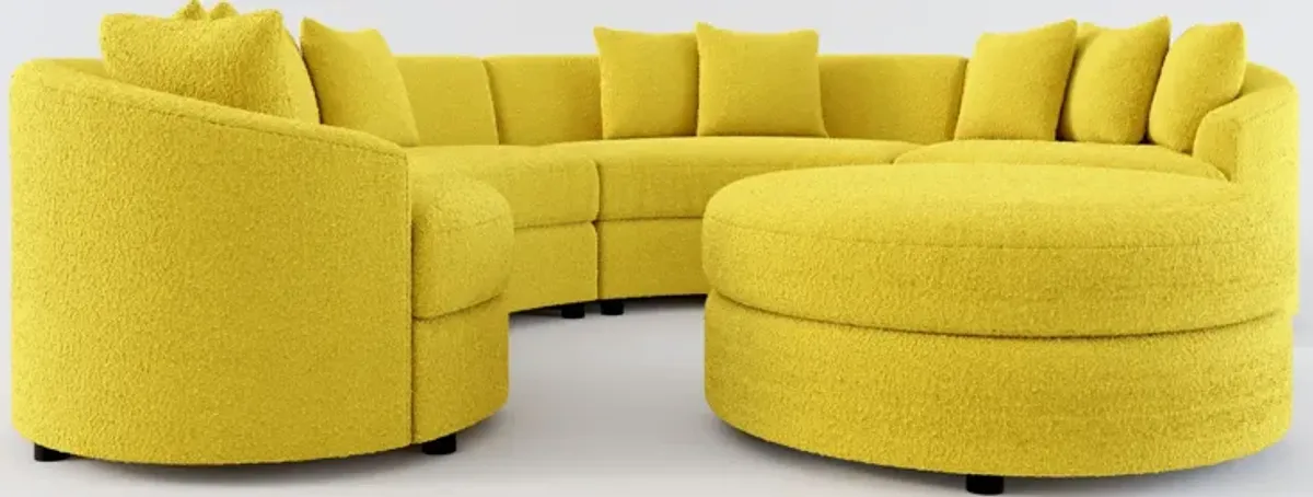 Allegra Foam Comfort 4-Piece Sectional and Ottoman - Bloke Goldenrod