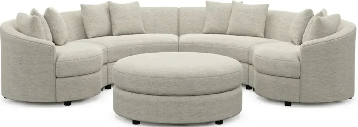 Allegra Foam Comfort 4-Piece Sectional and Ottoman - Merino Chalk