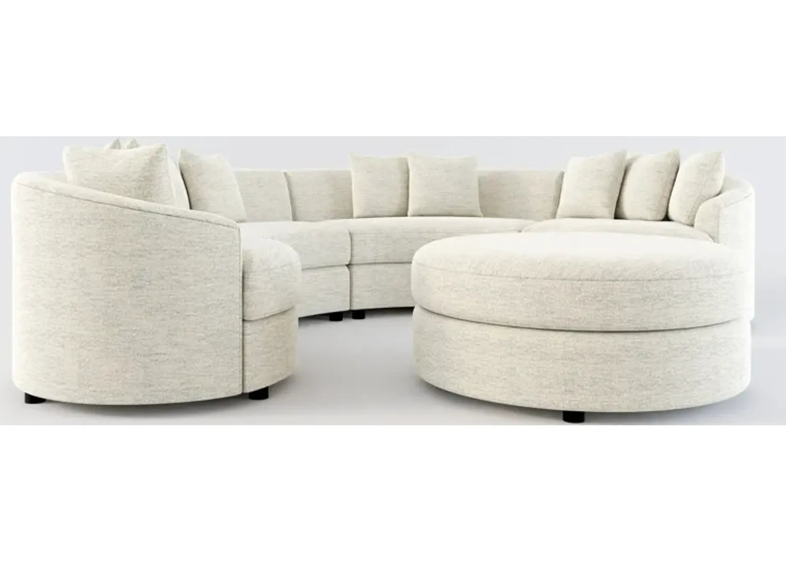 Allegra Foam Comfort 4-Piece Sectional and Ottoman - Merino Chalk